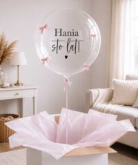 Urodzinowy balon kula z helem w pudełku - prezent niespodzianka na urodziny