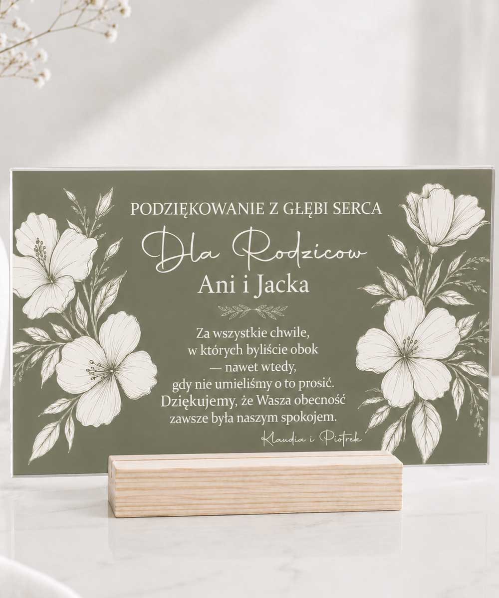 Personalizowane podziękowanie dla rodziców - statuetka Szałwiowy wzór