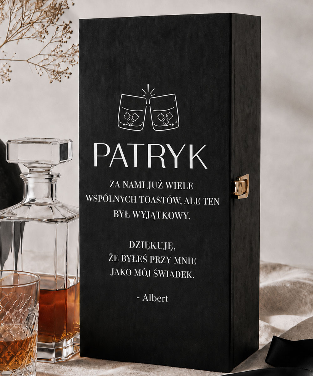 Podziękowanie dla świadka - skrzynka na alkohol TOAST