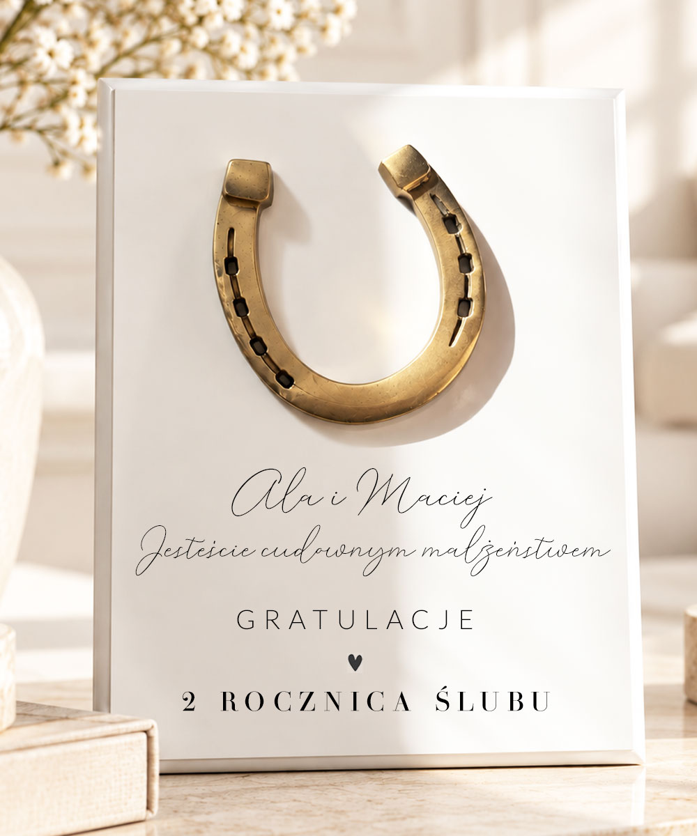 Prezent na szczęście - obraz z podkową na rocznicę ślubu