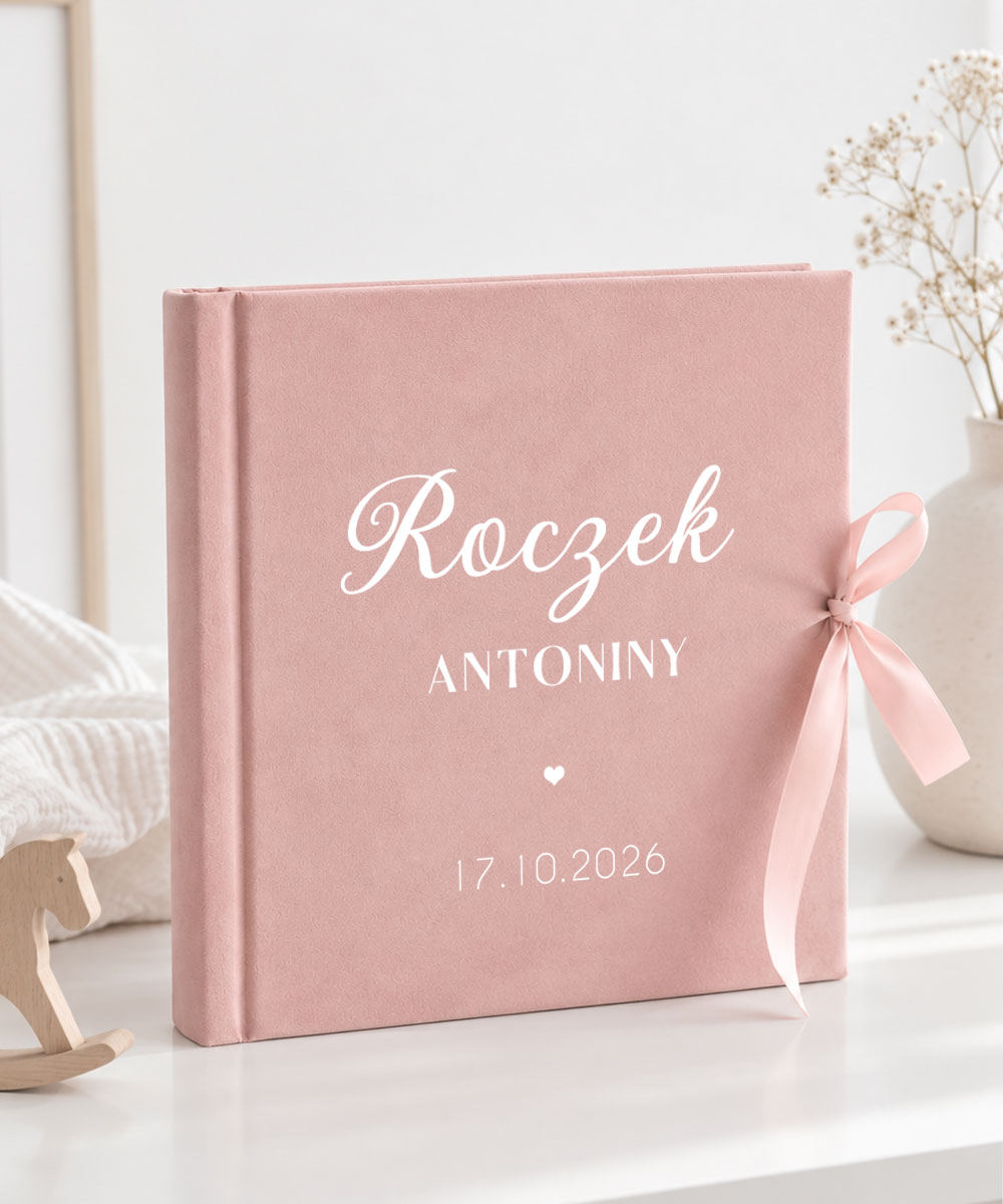 Album na Roczek dla chłopca welurowy z imieniem i datą