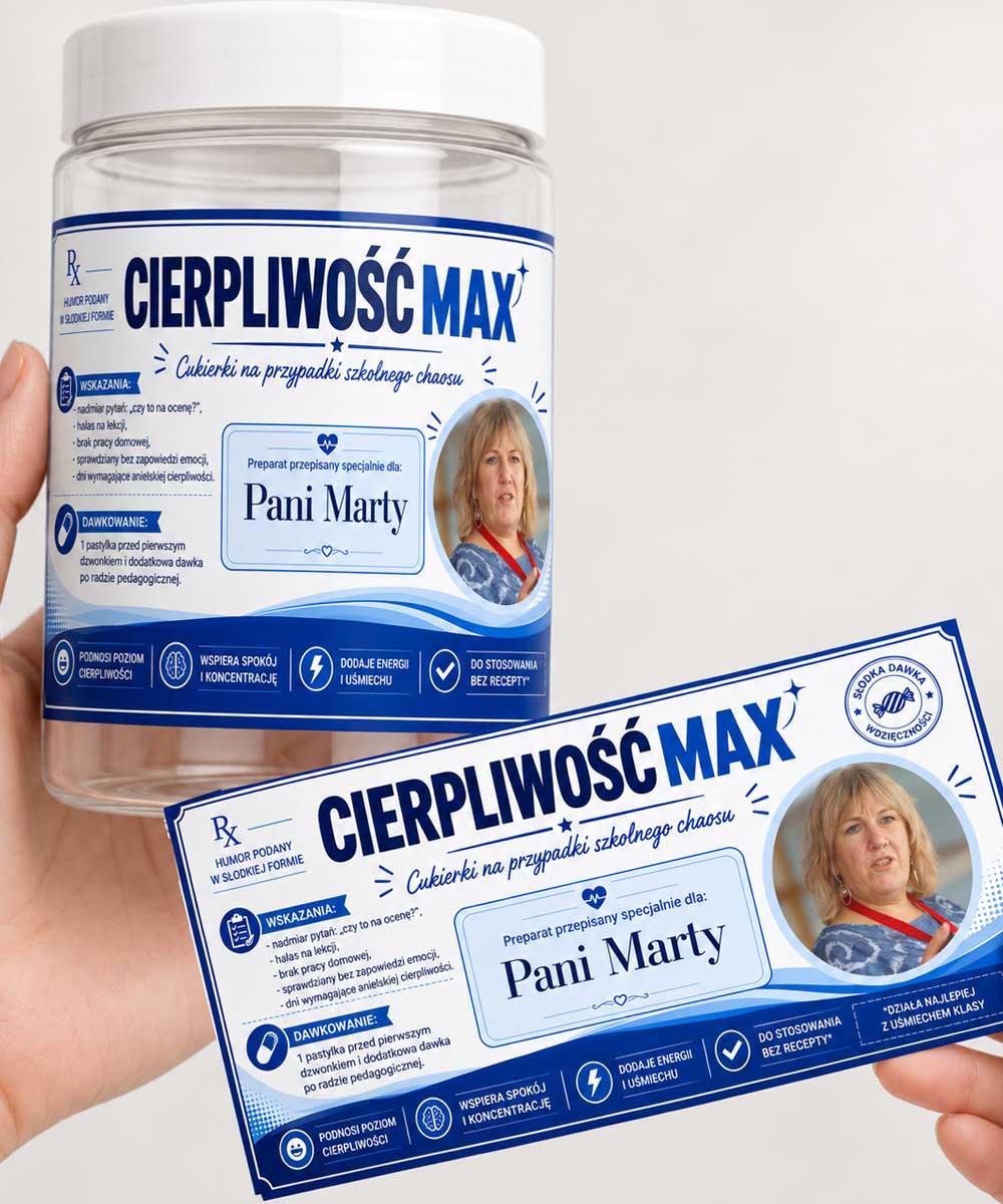 Śmieszny prezent dla nauczyciela - opakowanie na cukierki