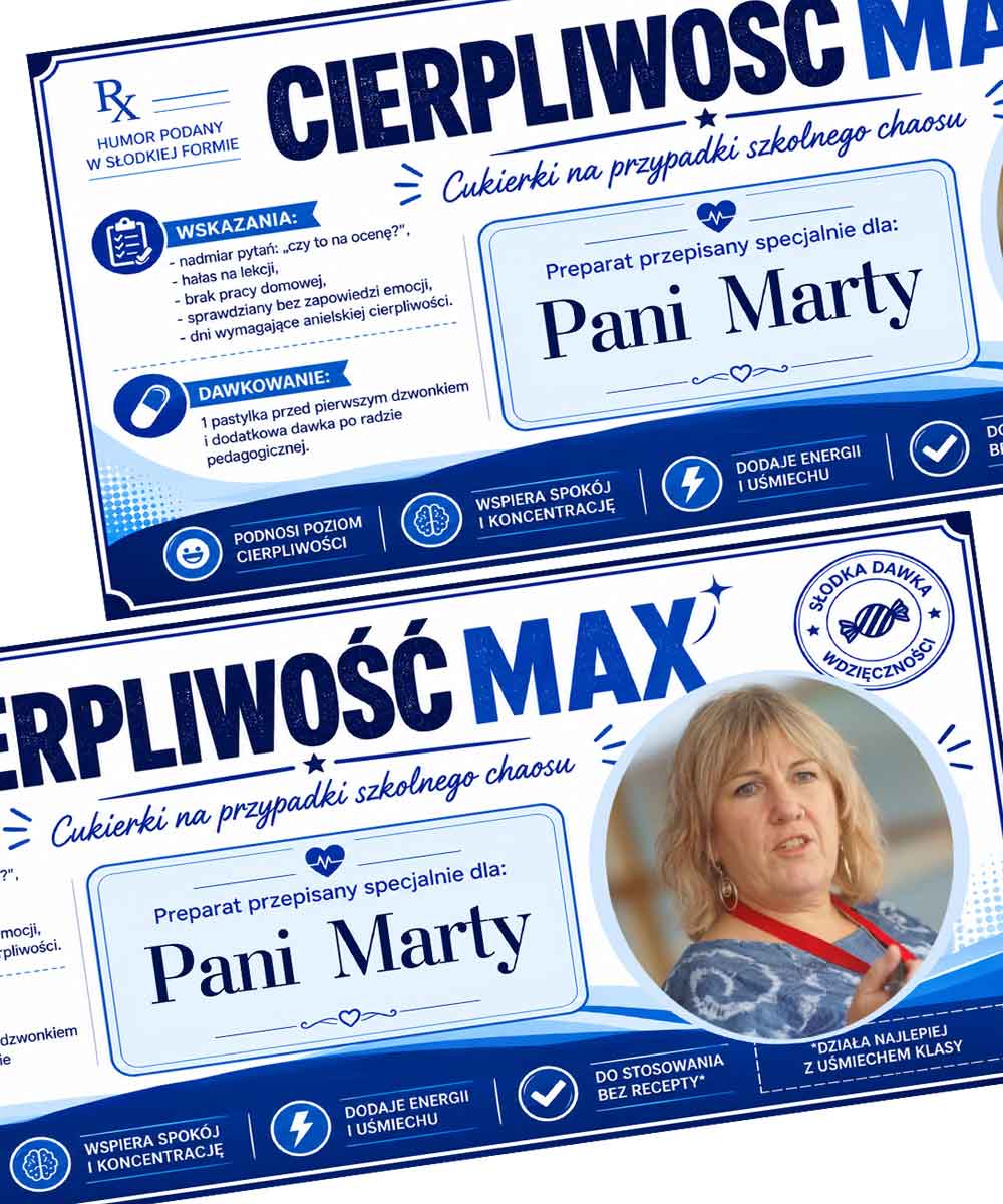 Śmieszny prezent dla nauczyciela - opakowanie na cukierki
