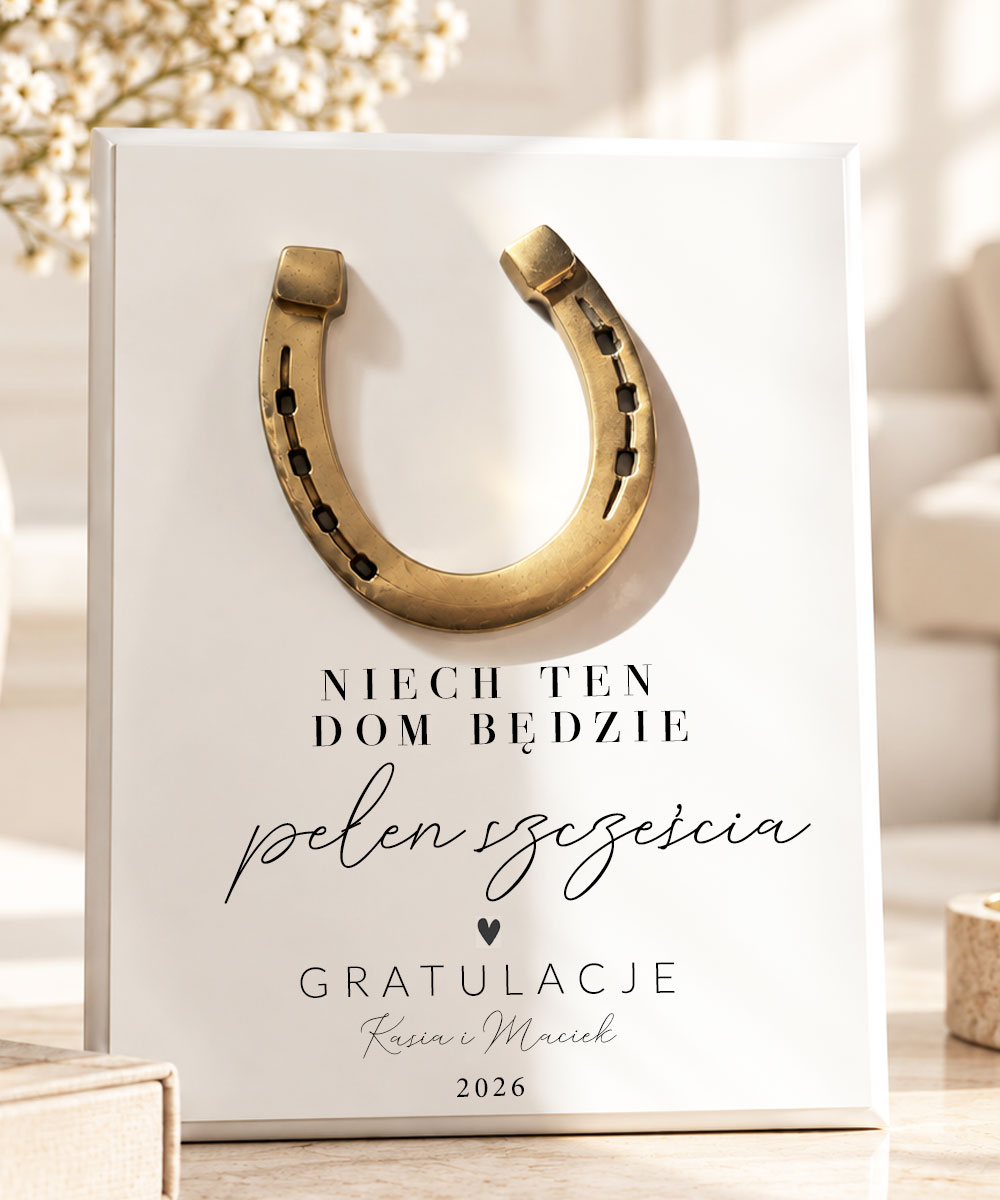 Prezent na nowe mieszkanie – mosiężna podkowa na szczęście na parapetówkę