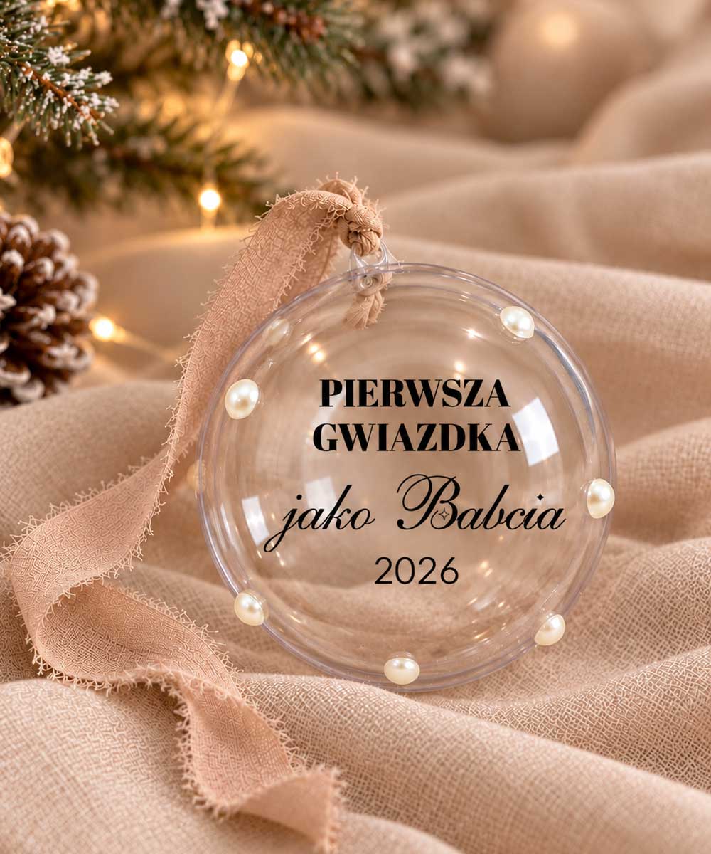 Personalizowana Bombka z perełkami - pierwsze święta jako babcia